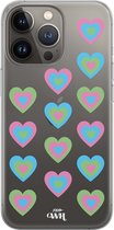 iPhone 13 Pro Max - Retro Heart Pastel Blue - iPhone Transparant Case