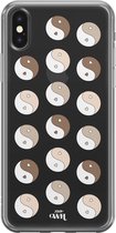 YinYang Nude - Transparant hoesje geschikt voor iPhone Xs Max hoesje transparant - Shockproof case met emoji YinYang geschikt voor Apple iPhone Xs Max - Doorzichtig hoesje met opdr