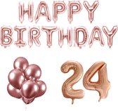 24 jaar Verjaardag Versiering Ballon Pakket Rosé Goud