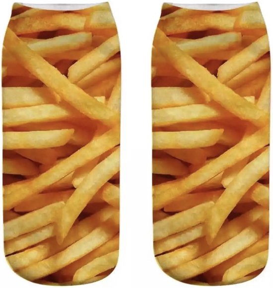 Friet enkelsokken - Patat enkelsokken - Frieten - Eten - Unisex - Maat 36 - 41