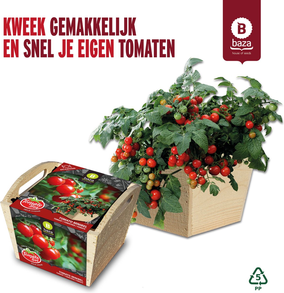 Tomato Box Kweekset Tomaten Minibel gemaakt van FSC hout!