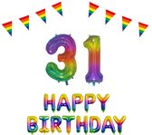 31 jaar Verjaardag Versiering Pakket Regenboog