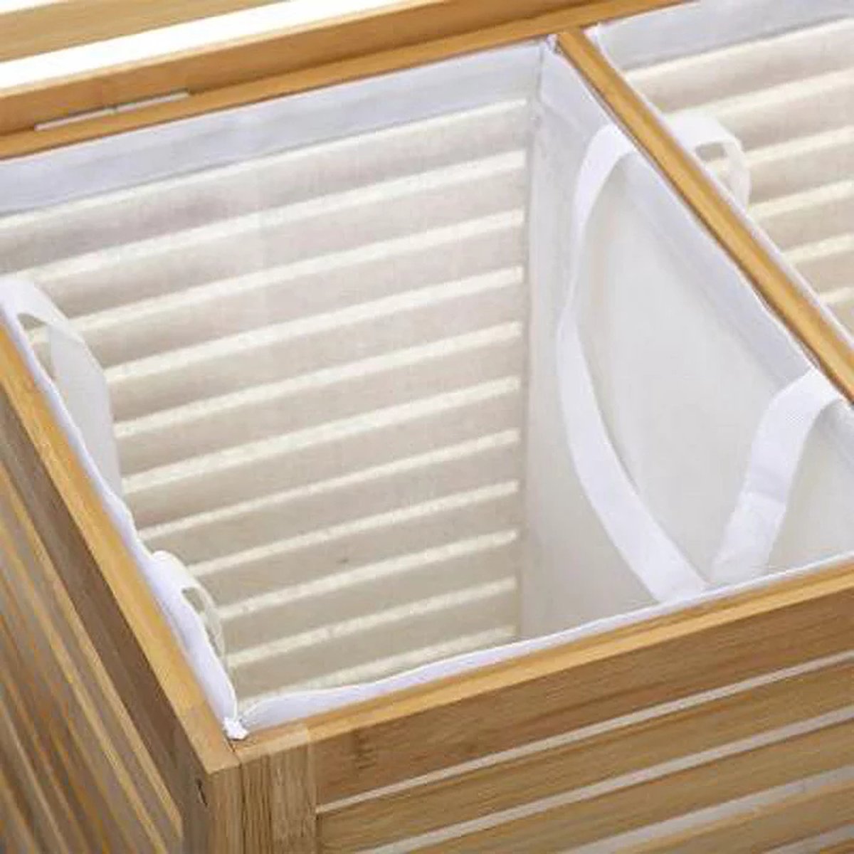 Five Dubbele Bamboe Wasmand - Ruimtebesparend & Natuurlijk, Hoogte 58 Cm