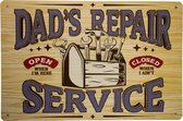 Dads repair service - Metalen borden - Wandbord - 20 x 30cm - Metalen bord - Decoratie - UV bestendig - Bar decoratie - Eco vriendelijk - Wandborden - Metalen decoratie - Cave & Ga