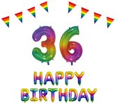 36 jaar Verjaardag Versiering Pakket Regenboog