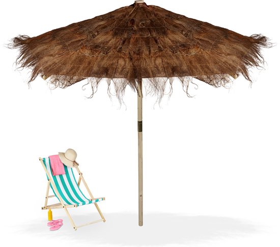 Parasol de plage Relaxdays Hawaii - parasol avec poils de palmier - parasol  de jardin... | bol