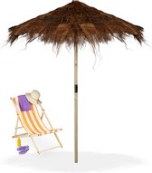 Relaxdays strandparasol Hawaï - parasol met palmhaar - tuinparasol - weerbestendig -natuur - XL