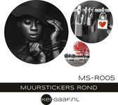 Muurstickers – rond -  vrouw natuur - set 3 stuks - zelfklevend - groot - makkelijk plakken - top kwaliteit –trendy – hip – muurcirkel – afm. 75 cm - 50 cm – 30 cm