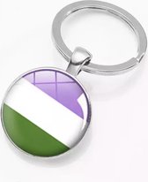 Akyol - LGBT Pride sleutelhanger - Genderqueer - Transgender Pride sleutelhanger - Regenboog - Gay - lesbian - trans - cadeau - feestdag - verrassing - respect - equality