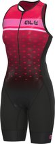 Dames Ale Skinsuit Korte Mouwen Triathlon Stars Long - Rood - L - Valt klein