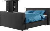 Boxspring Luxe compleet 140x210 Met Tv lift Voetbord Antracite