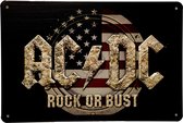 ACDC rock - Metalen borden - Wandbord - Metalen decoratie - 20 x 30cm - UV bestendig - Wandborden - Decoratie - Bar decoratie - Eco vriendelijk - Cadeau - Uniek - Cave & Garden