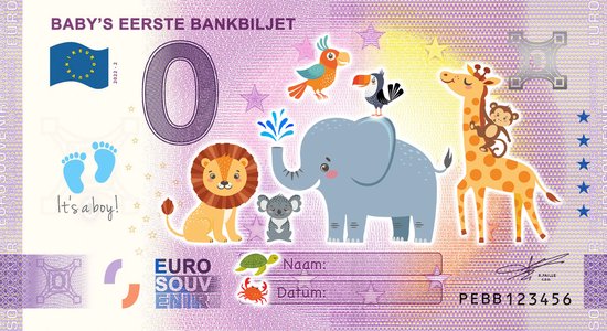 Thumbnail van een extra afbeelding van het spel 0 Euro biljet 2022 - Baby's eerste bankbiljet BLAUW