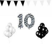 10 jaar Verjaardag Versiering Pakket Zebra