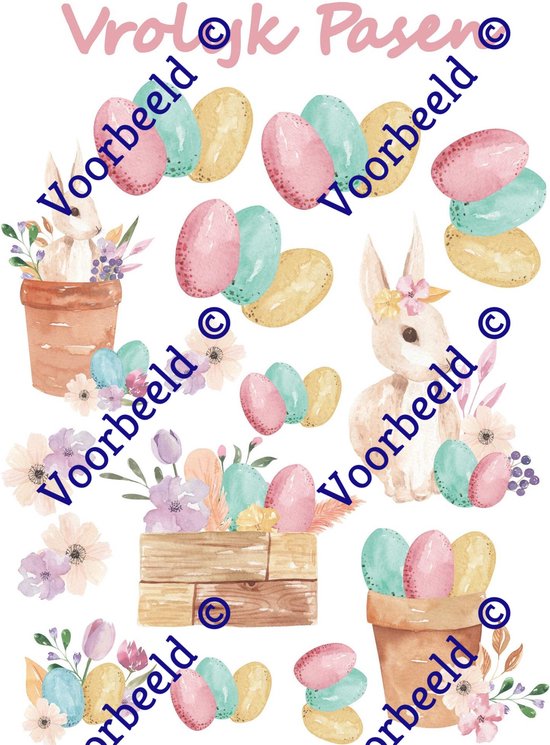 Paasstickers voor kinderen, met 8 ontwerpen, 500 stuks