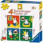 Vier puzzels (6+9+12+16 st.) Nijntje