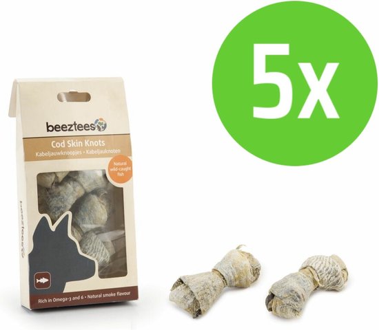 Beeztees Kabeljauwknoopjes - hondensnack - 80 gram - 5 Verpakkingen
