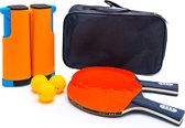 Tafeltennisset "Oranje/Blauw" - Uitschuifbaar Tafeltennisnet - Pingpong Set - Tafeltennistafel Outdoor - Tafeltennissen - Pingpongbatjes