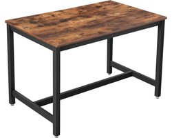 Hoppa! Vintage IJzeren Eettafel - Bruin - IJzer/MDF - 120x68x75 cm (LxBxH)
