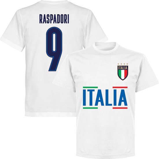 Italië Squadra Azzurra Raspadori Team T-Shirt - Wit - 5XL