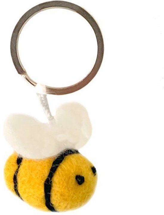 Porte-clés abeille en Feutres 4x2.5cm