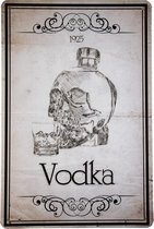 Vodka 1925 - Metalen bord - Wandbord - Decoratie - Drank - 20 x 30cm - UV bestendig - Wandborden - Metalen borden - Bar decoratie - Eco vriendelijk - Cadeau - Metalen decoratie - C