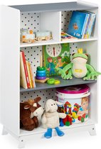Relaxdays kinderkast 4 vakken - open speelgoedkast boeken - babykamer - opbergkast peuter