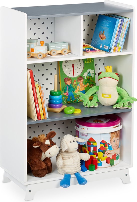 Armoire pour enfants Relaxdays 4 compartiments - armoire à jouets ouverte  livres -... | bol