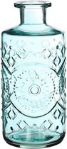 Jevaza - Vaas - Blauw - Glas - 9x21cm - Glazen fles - Woondecoratie