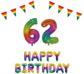 62 jaar Verjaardag Versiering Pakket Regenboog