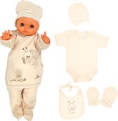 Ipeksi-cadeauset voor pasgeborenen baby's-00% natuurlijk katoen-eerste uitrusting-uniseks-cadeauset voor 0-4 maanden-6 delig