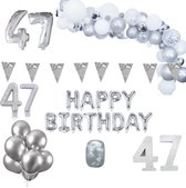 47 jaar Verjaardag Versiering Pakket Zilver XL