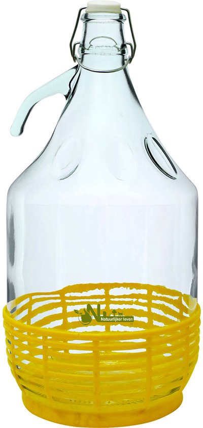 Bouteille de fermentation 5 L avec bouchon support et panier - bouteille  de... | bol.com