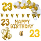 23 jaar Verjaardag Versiering Pakket Goud XL