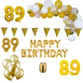89 jaar Verjaardag Versiering Pakket Goud XL