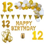 12 jaar Verjaardag Versiering Pakket Goud XL