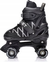 Meteor - Rolschaatsen-black Edition - Verstelbaar Maat: L 39-42 ABEC-7 lagers.