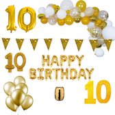 10 jaar Verjaardag Versiering Pakket Goud XL