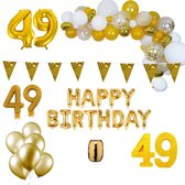 49 jaar Verjaardag Versiering Pakket Goud XL