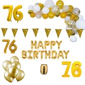 76 jaar Verjaardag Versiering Pakket Goud XL