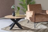 Salontafel Tim 80x80x40 cm acaciahout en metaal