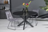 Eettafel Tim rond 130x76 cm acaciahout en metaal