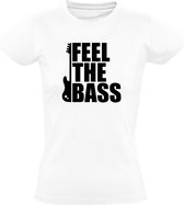 Feel The Bass Dames T-shirt - muziek - gitaar - band - rock n roll - hardrock - elektrische gitaar - instrument