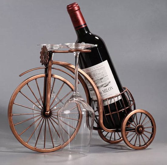 Metalen wijnfleshouder - Fiets - Voor wijn & champagne - decoratie - bar -  Cadeau -... | bol.com