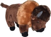 Wild Republic pluche knuffel Bizon/buffel - bruin - 20 cm - Dieren knuffels - met echt geluid