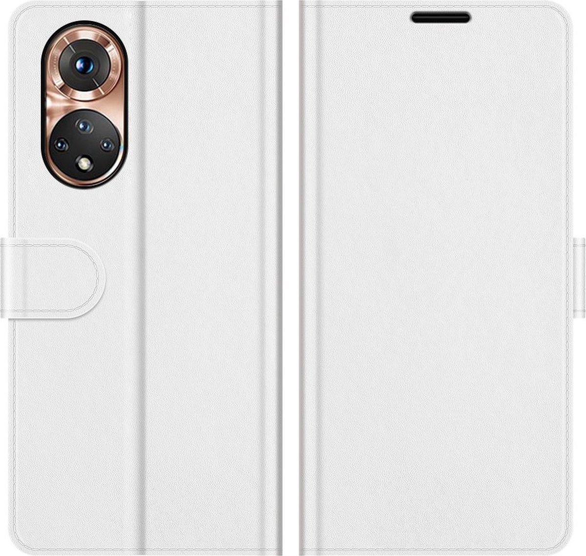 Mobigear Telefoonhoesje geschikt voor HONOR 50 Hoesje | Mobigear Classic Bookcase Portemonnee | Pasjeshouder voor 3 Pasjes | Telefoonhoesje voor Pinpas / OV Kaart / Rijbewijs - Wit