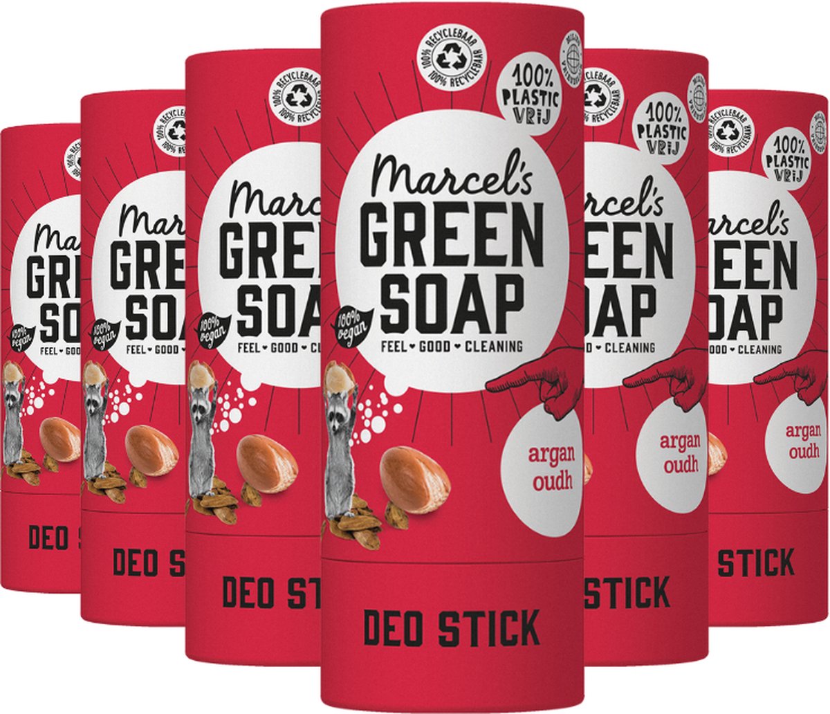 Goedkoopste Marcel's Green Soap Deodorant Stick Argan & Oudh - 6 x 40 gram