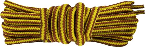 féterz | Lacet rond marron jaune | Longueur: 140cm | Largeur : 4,5 mm
