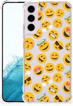 Hoesje met Tekst Geschikt voor Samsung Galaxy S22 Plus Telefoonhoesje met doorzichtige rand Emoji
