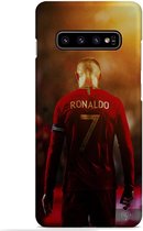 Telefoonhoesje Samsung Galaxy S10 Ronaldo Geel Rood Backcover